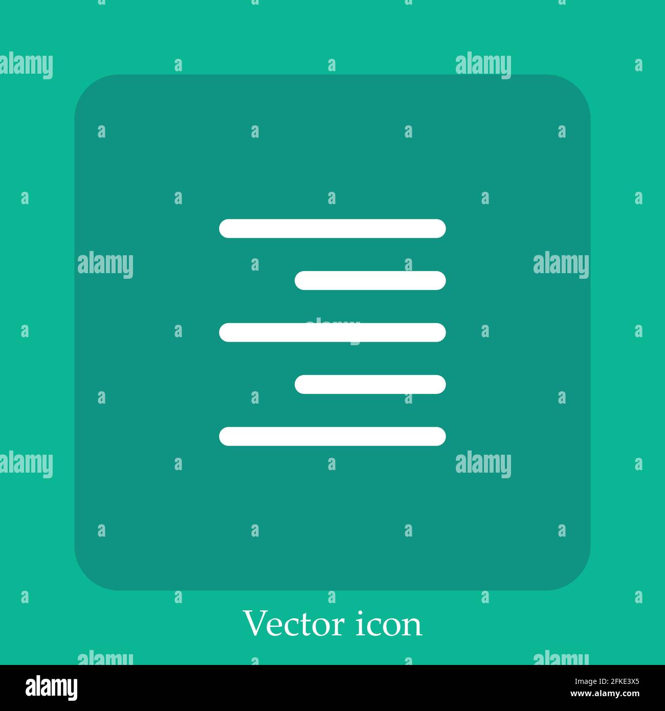 align right vector icon linear icon.Line with Editable stroke Stock Vector