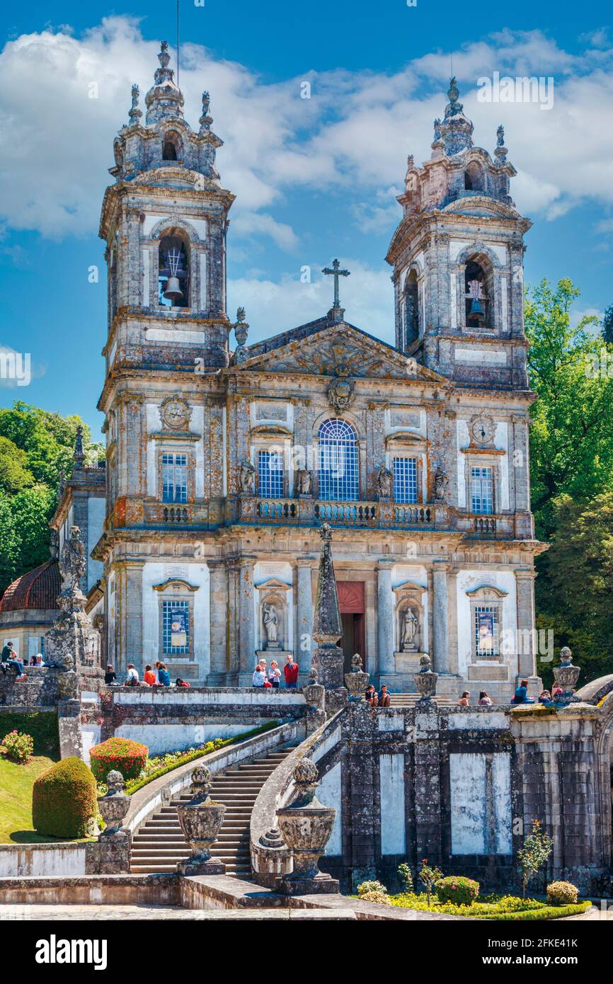 Braga, Braga District, Portugal.  Bom Jesus do Monte sanctuary.  Bom Jesus is a UNESCO World Heritage Site. Stock Photo