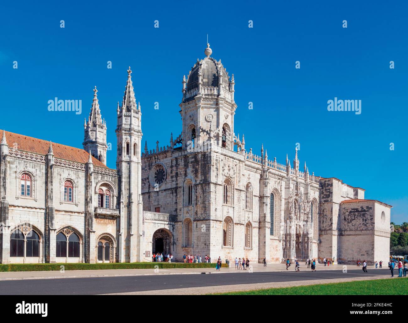 Lisbon, Portugal. The Mosteiro dos Jeronimos, or the Monastery of the Hieronymites. The monastery is considered a triumph of Manueline architecture an Stock Photo