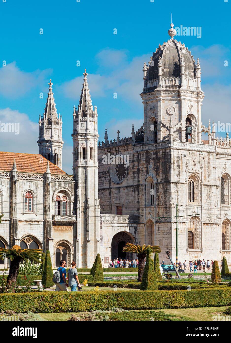 Lisbon, Portugal. The Mosteiro dos Jeronimos, or the Monastery of the Hieronymites. The monastery is considered a triumph of Manueline architecture an Stock Photo