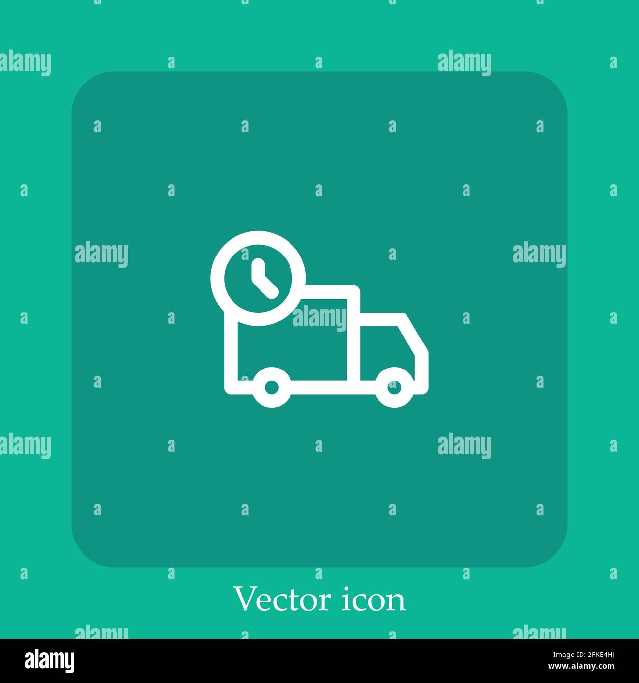 delivery truck vector icon linear icon.Line with Editable stroke Stock Vector