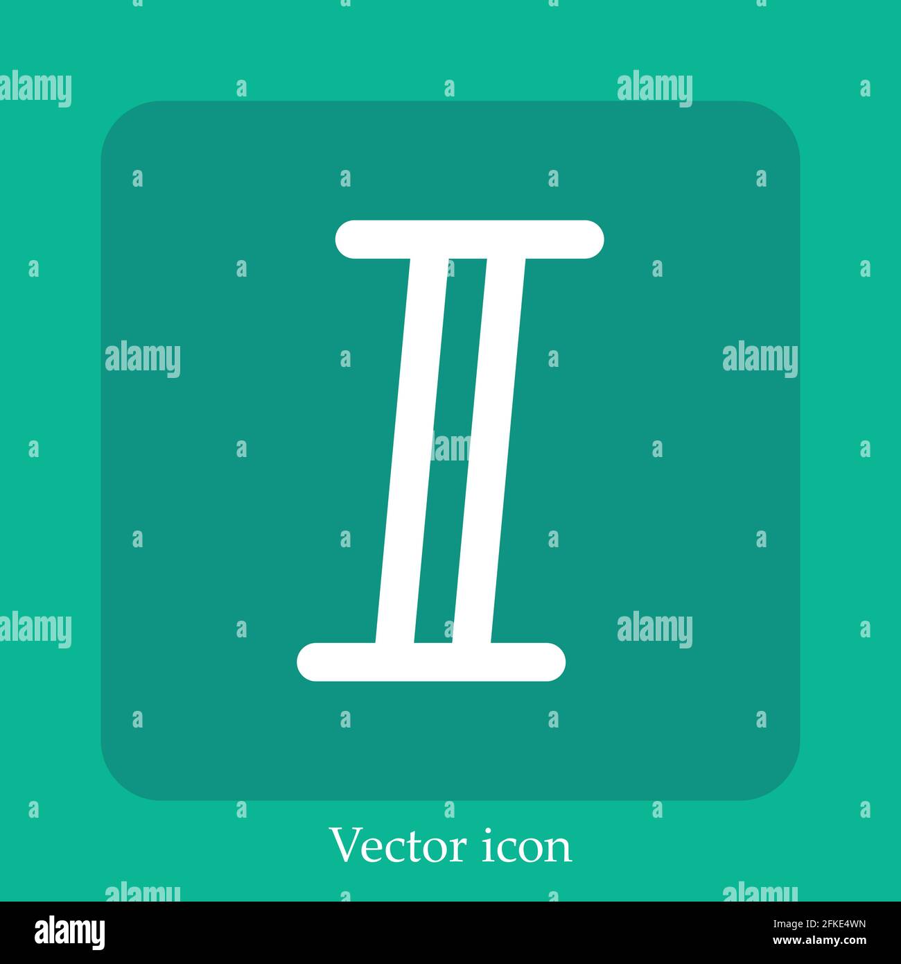 italic vector icon linear icon.Line with Editable stroke Stock Vector