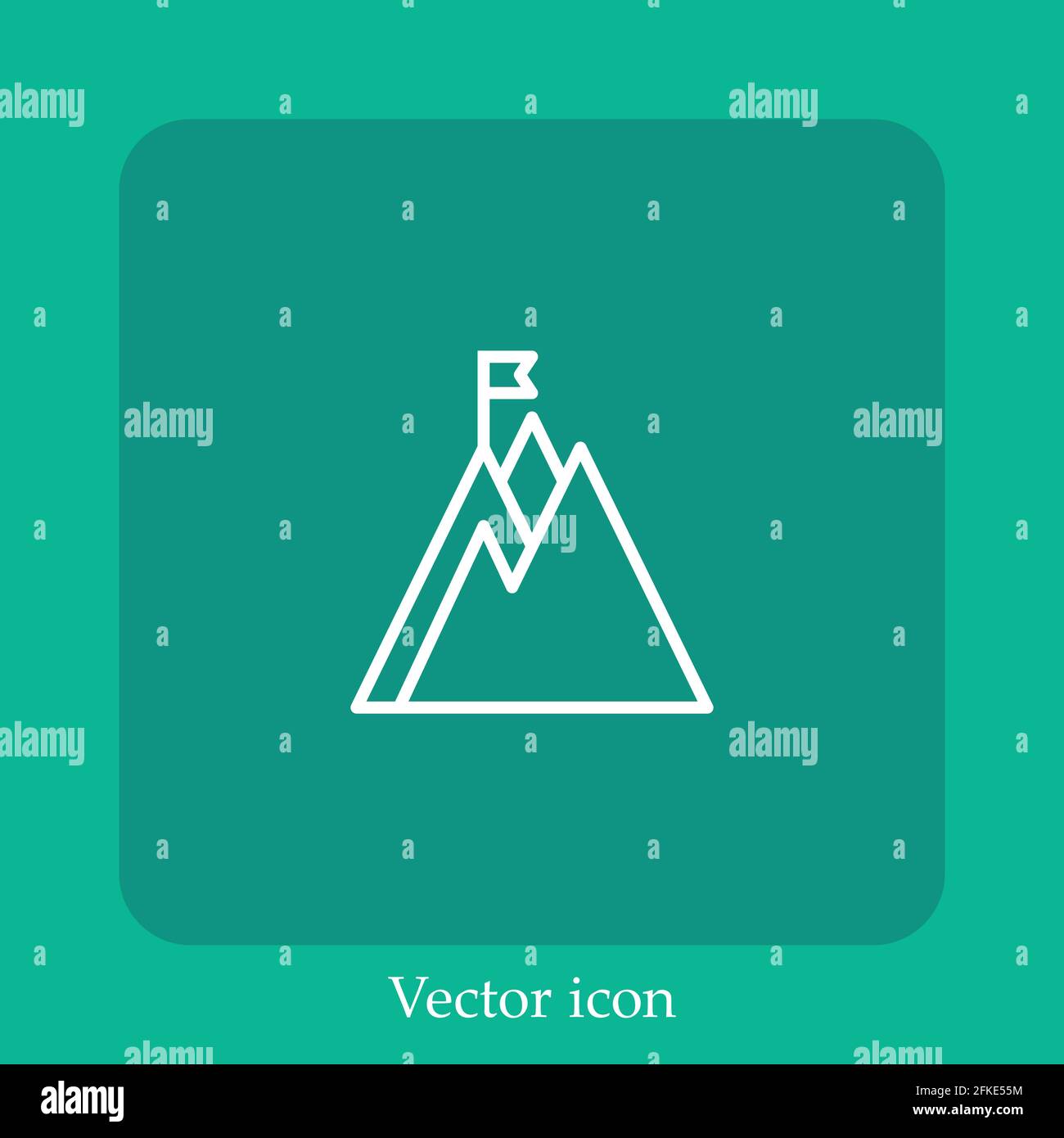mountain vector icon linear icon.Line with Editable stroke Stock Vector ...