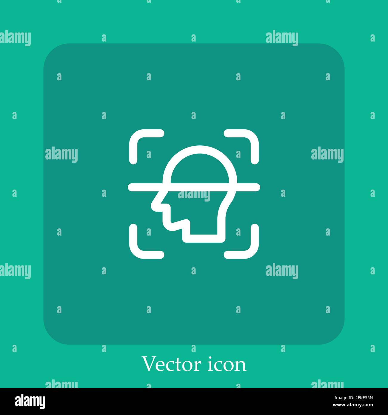 head vector icon linear icon.Line with Editable stroke Stock Vector