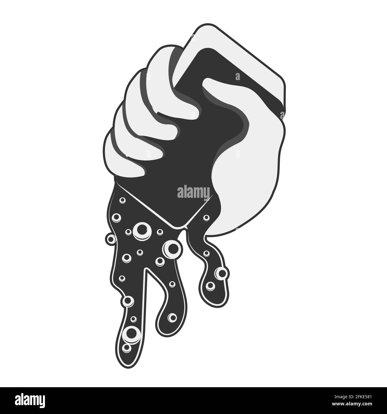hands soap foam icon is black on a white isolated background. Vector image Stock Vector
