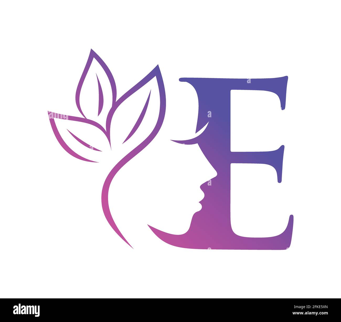 A Vector Illustration of Monogram Beauty Logo Initial Letter E Stock ...