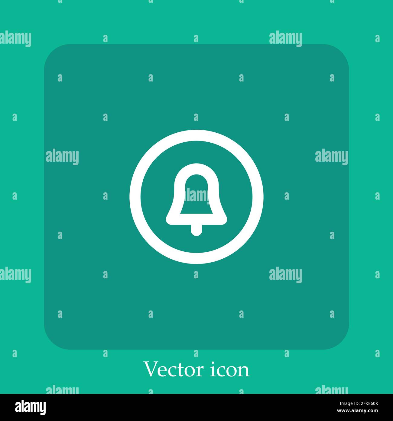 notification vector icon linear icon.Line with Editable stroke Stock Vector