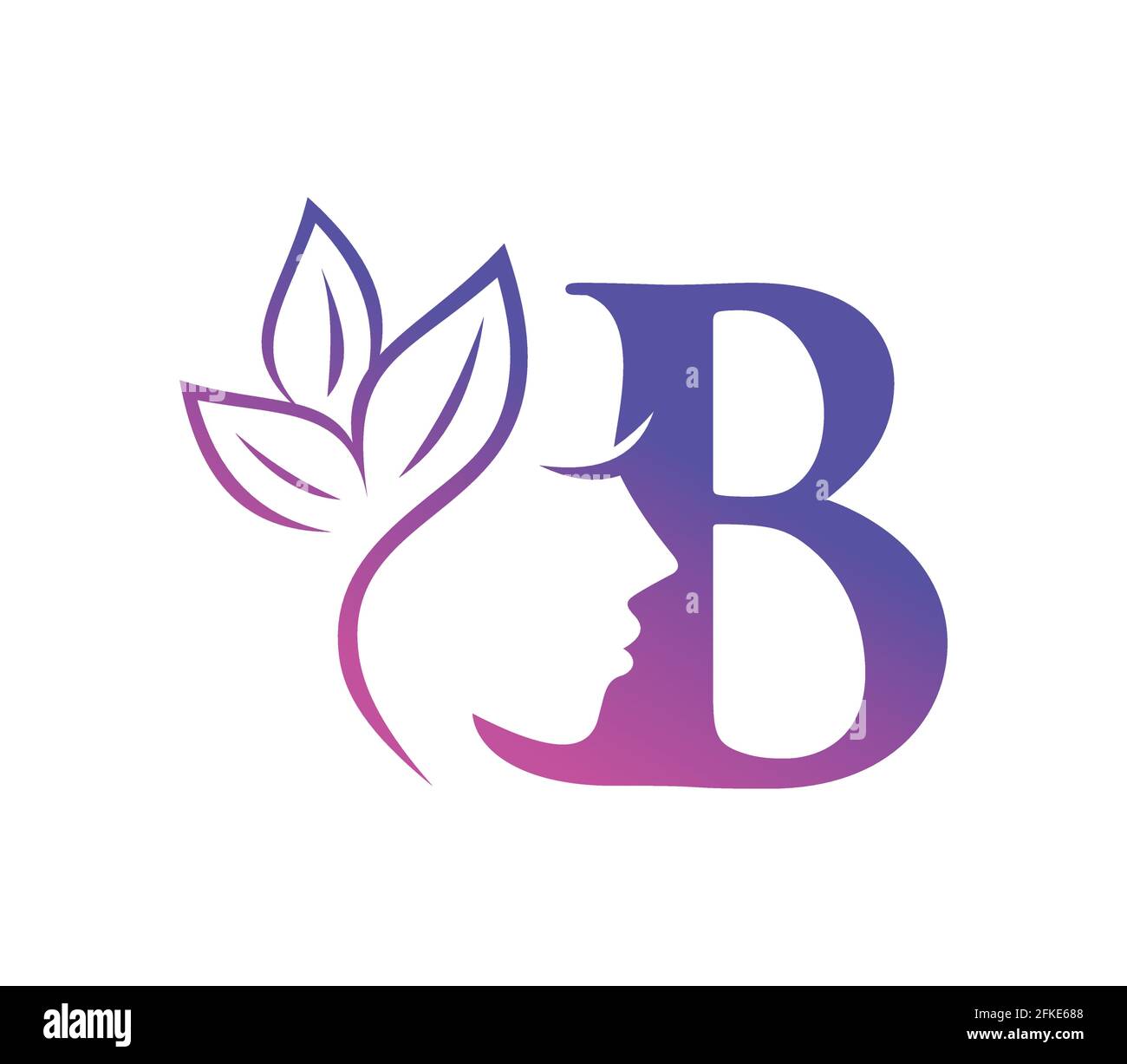 A Vector Illustration of Monogram Beauty Logo Initial Letter B Stock ...
