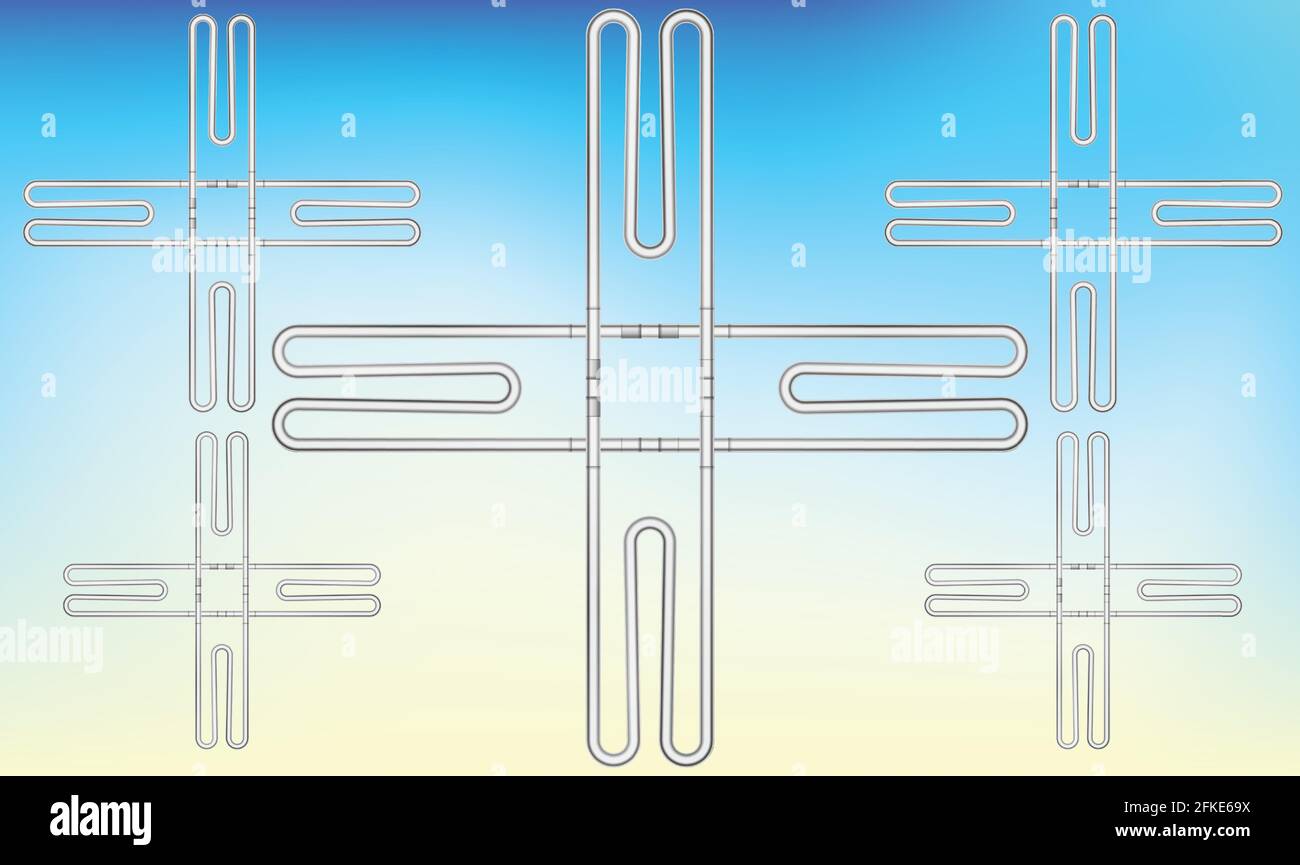 different type of pipe art on abstract background Stock Vector