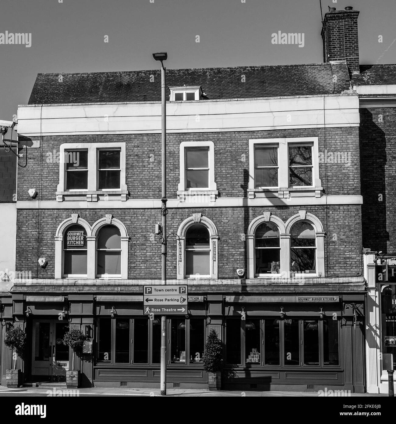 Kingston London UK, April 2021, Traditional Restaurant Or Pub With No People During Coronavirus Covid-19 Lockdown Stock Photo