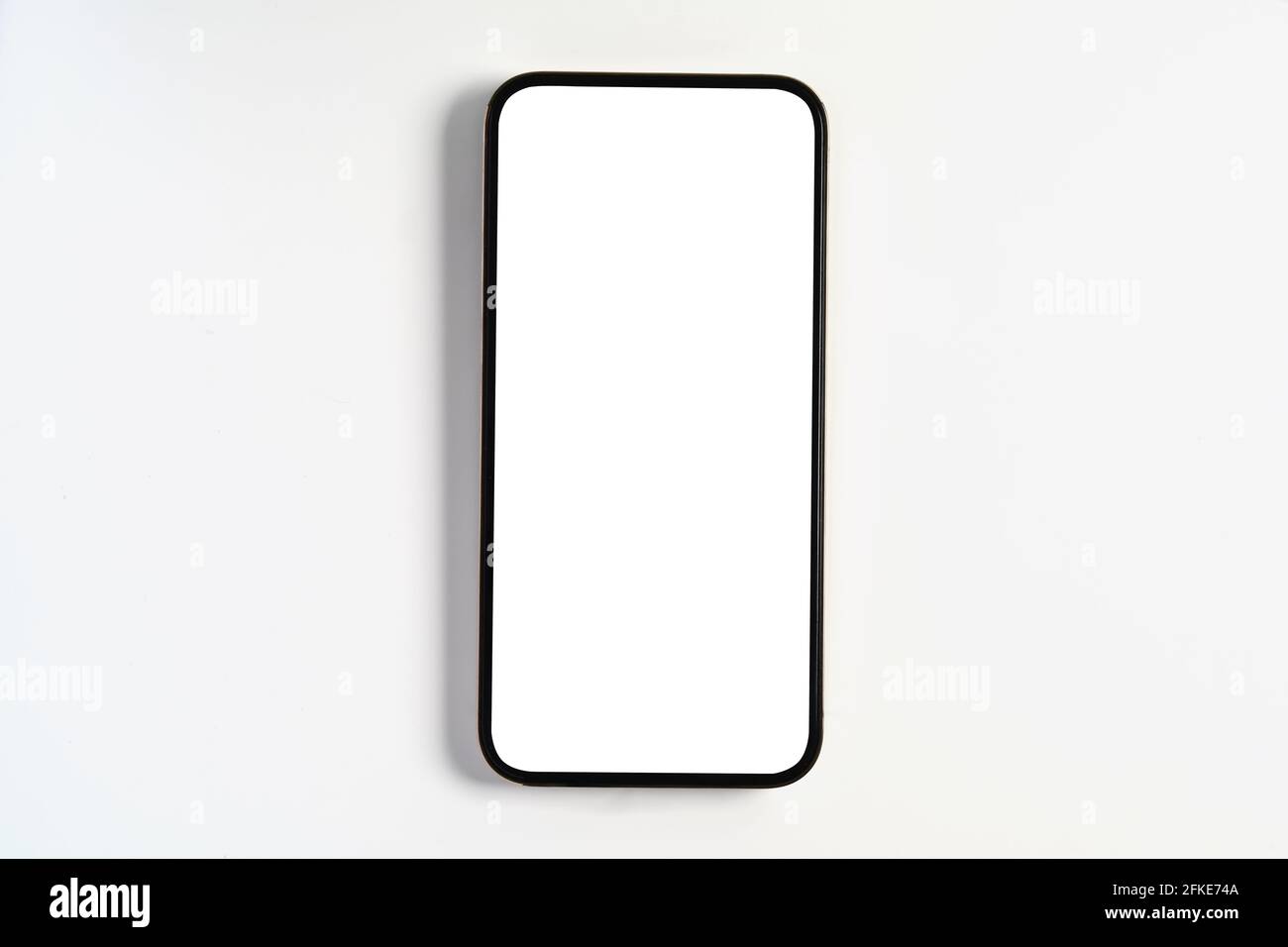 Mock up image of smart phone with blank screen isolated on white ...