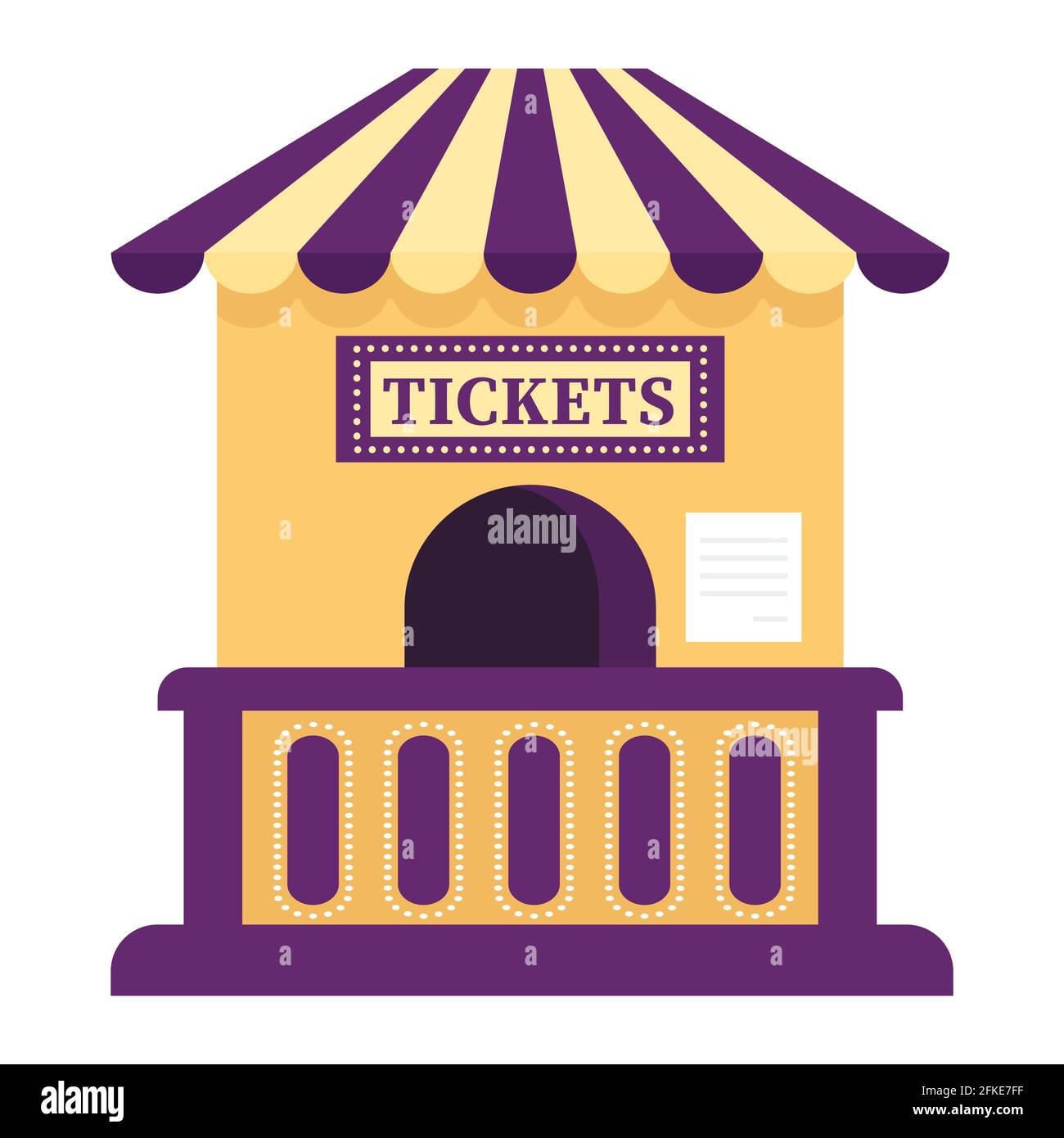 Cartoon vector illustration isolated object ticket window Stock Vector ...