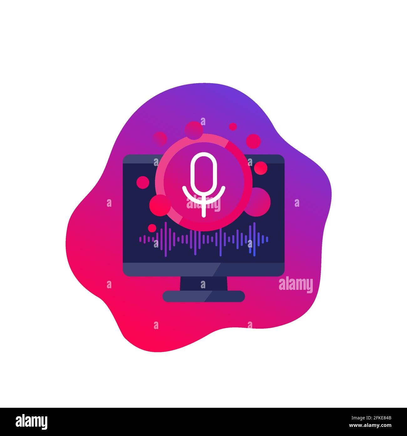 Voice and audio recognition software vector icon Stock Vector Image