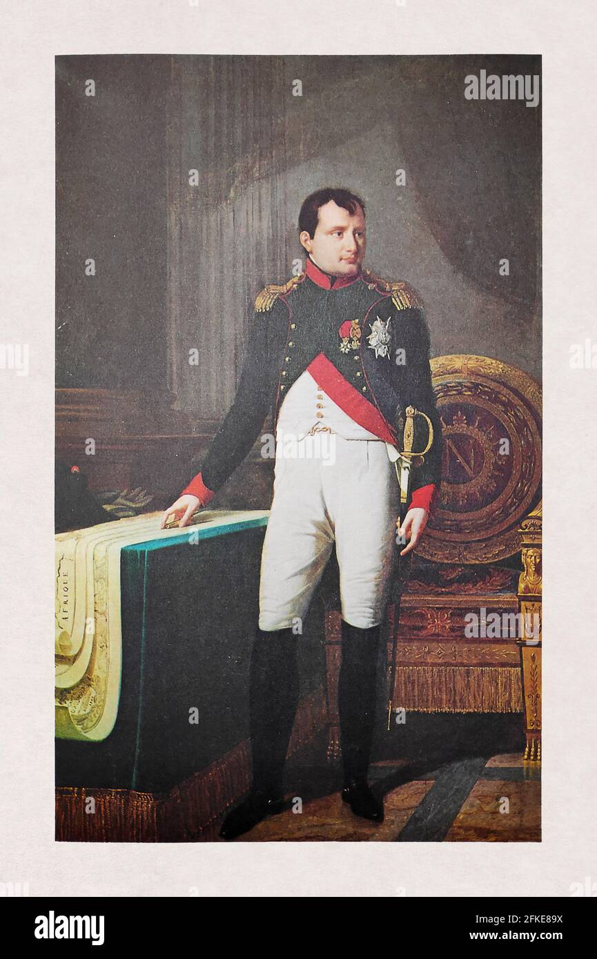 Official portrait of Napoleon 1st made by Robert Lefèvre in 1809. Stock Photo