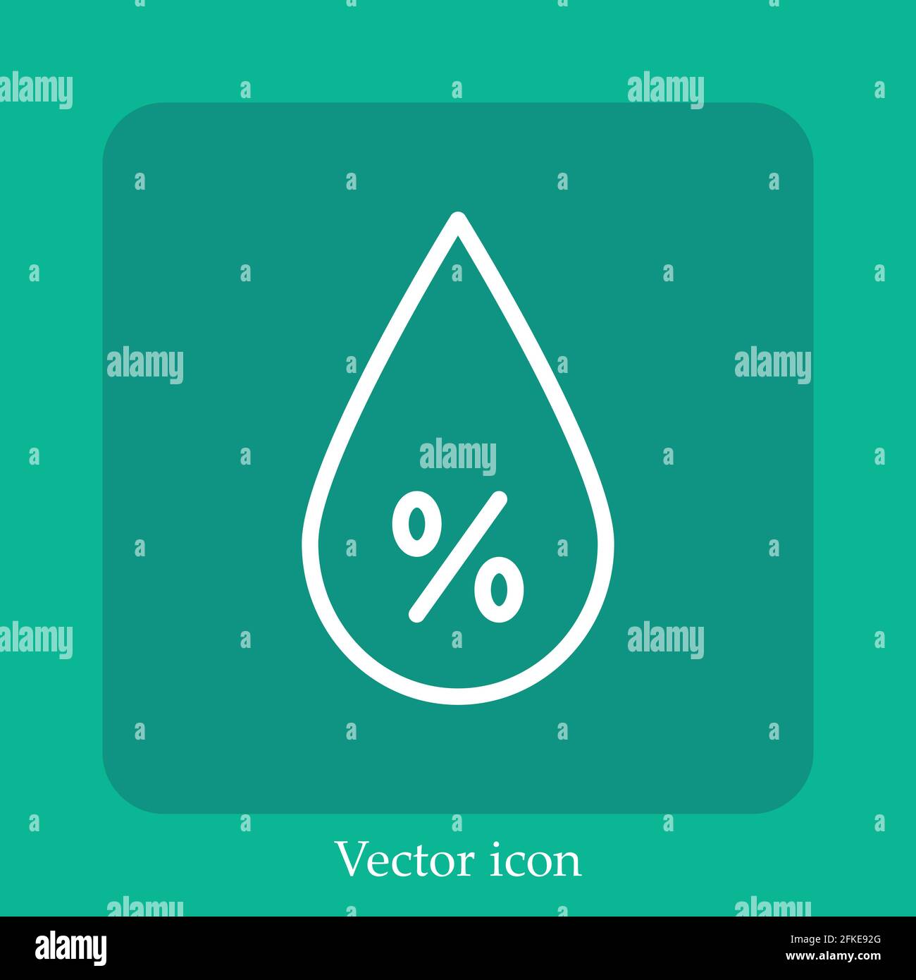 humidity vector icon linear icon.Line with Editable stroke Stock Vector
