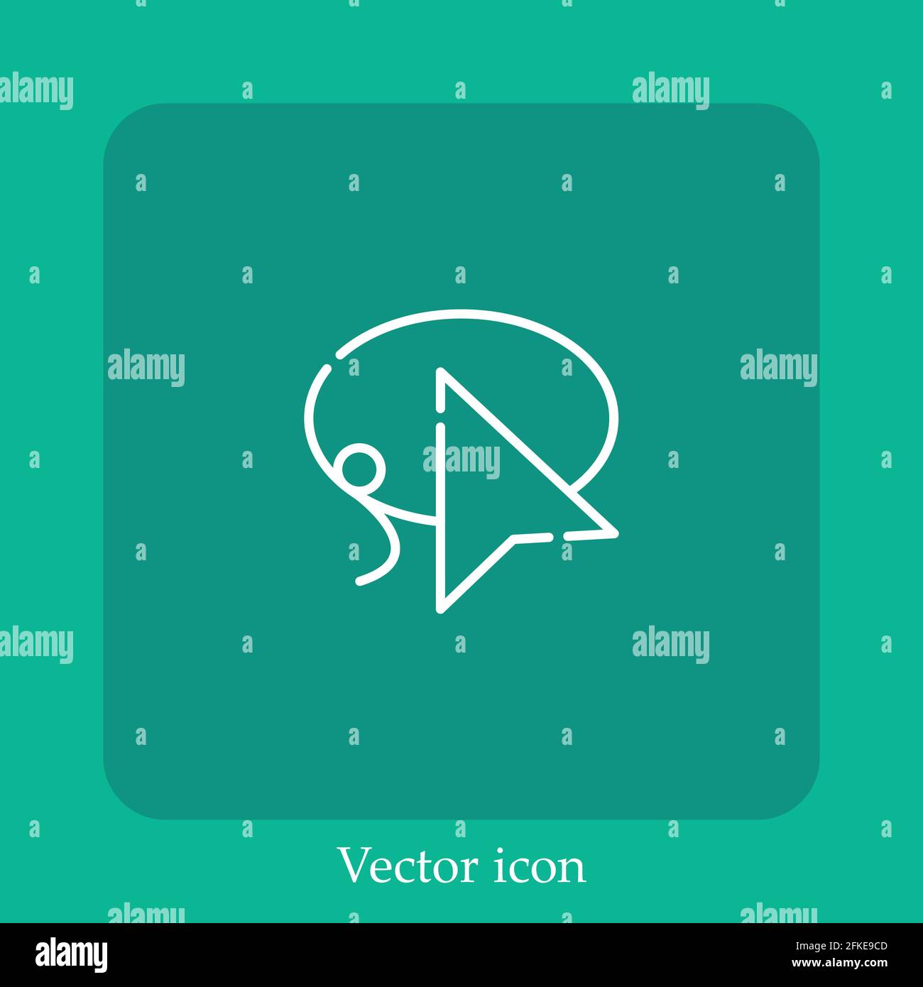 lasso vector icon linear icon.Line with Editable stroke Stock Vector