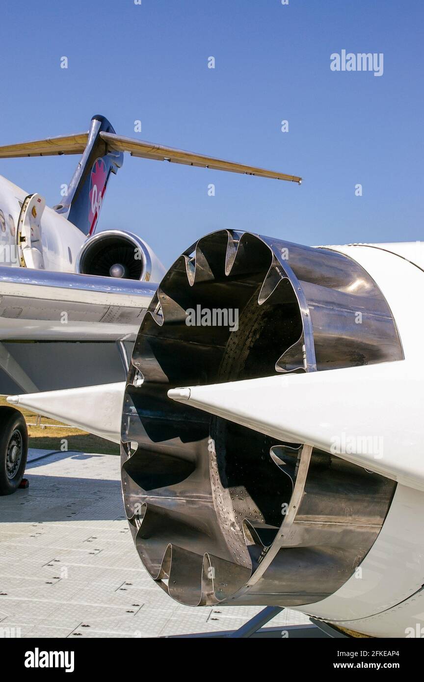 Engine Hush kit for Super Q MD 80 airliner jet plane at the Farnborough