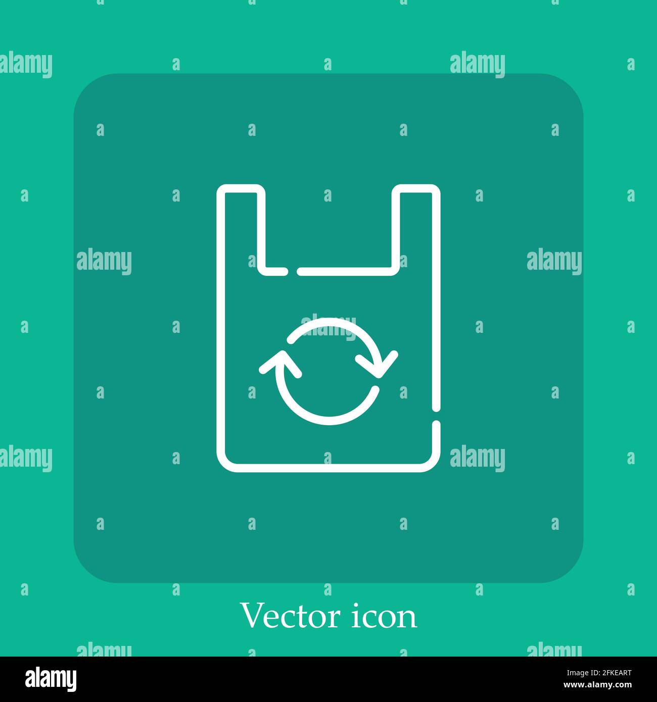 Recycled Plastic Bag vector icon linear icon.Line with Editable stroke ...