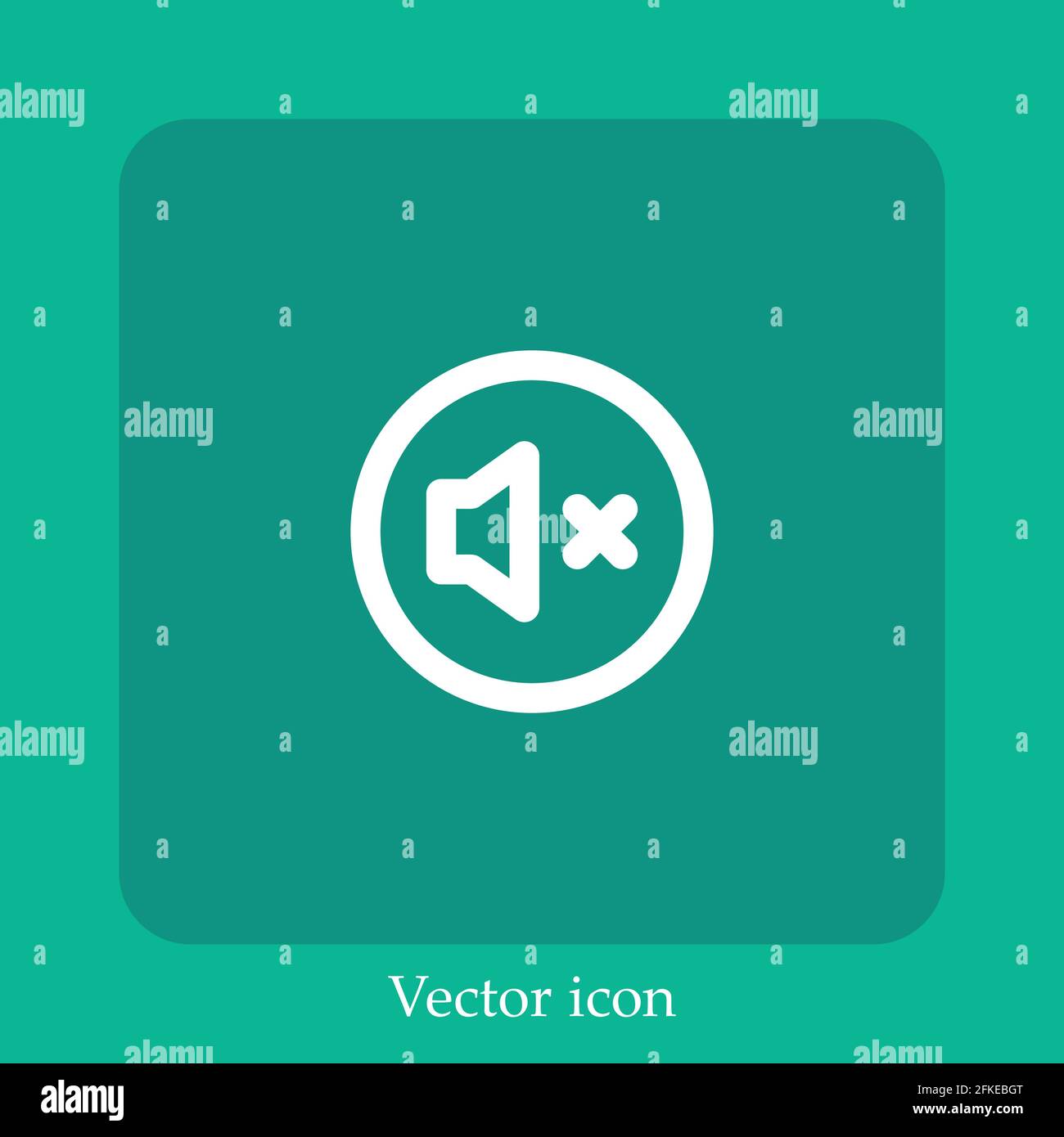 no sound vector icon linear icon.Line with Editable stroke Stock Vector ...
