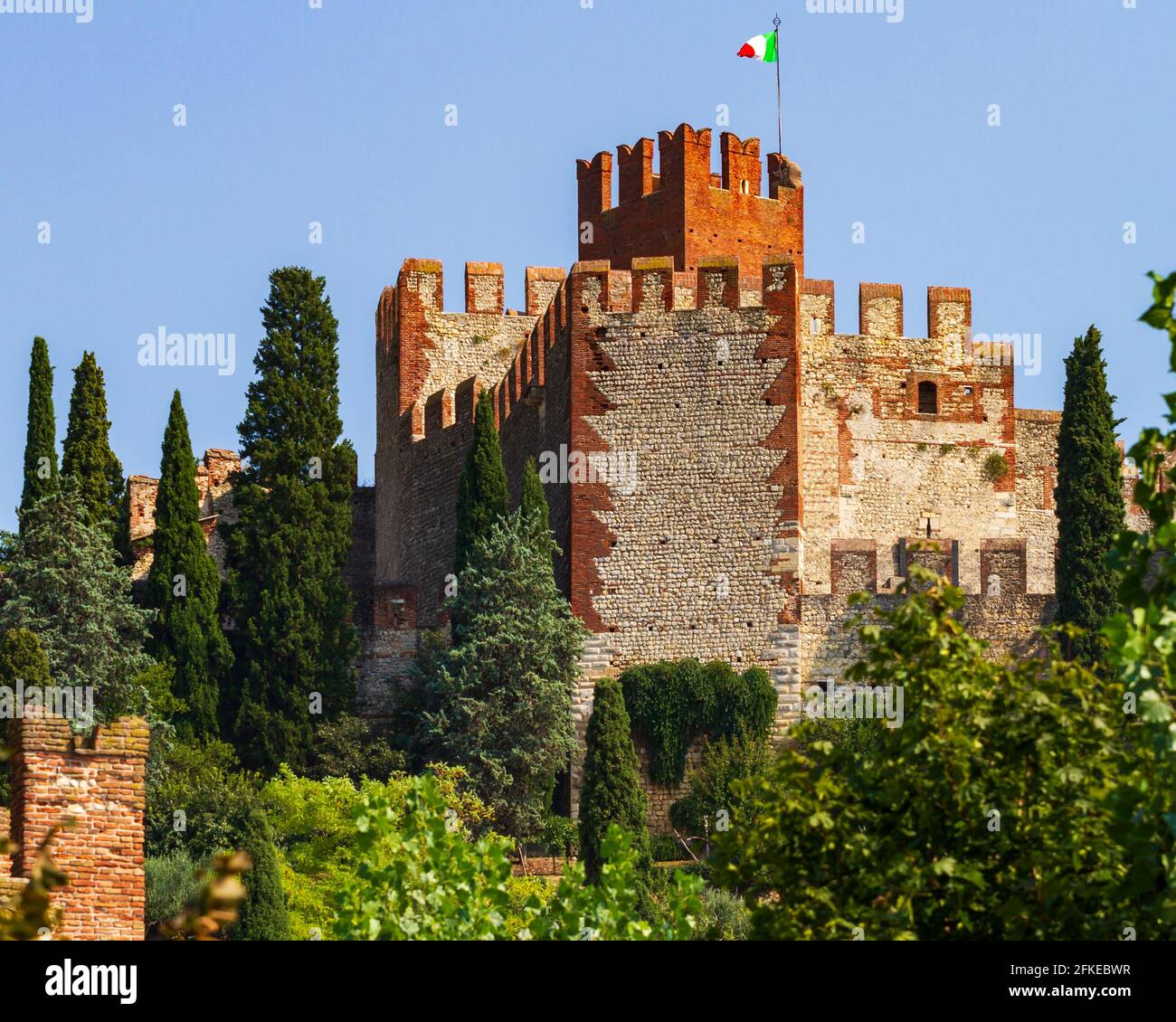 View of Soave's castle near Verona Stock Photo