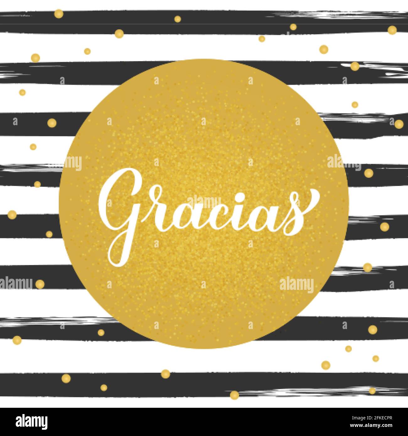 Thank you calligraphy hand lettering in Spanish language on black and