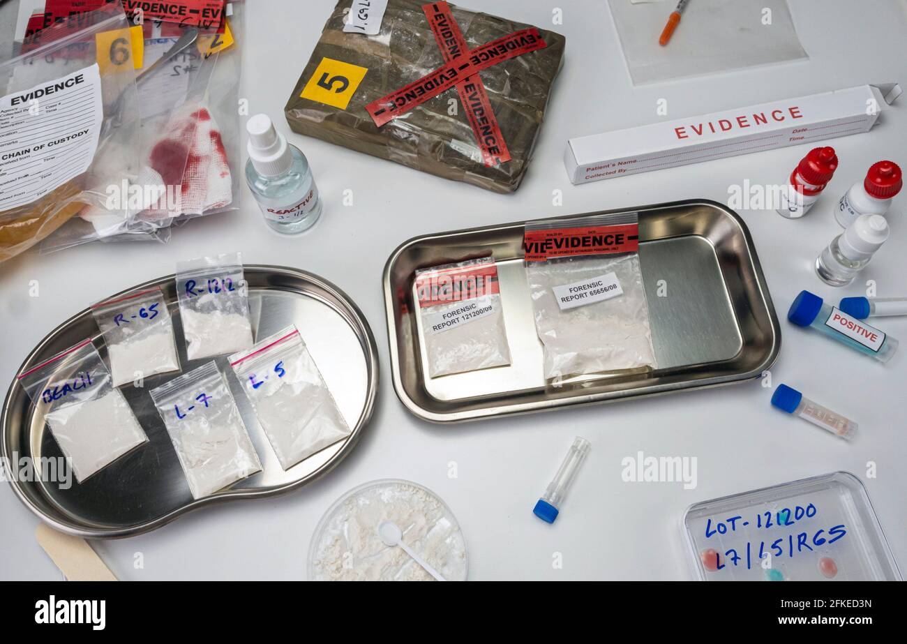 crime lab positive drug test, conceptual image Stock Photo