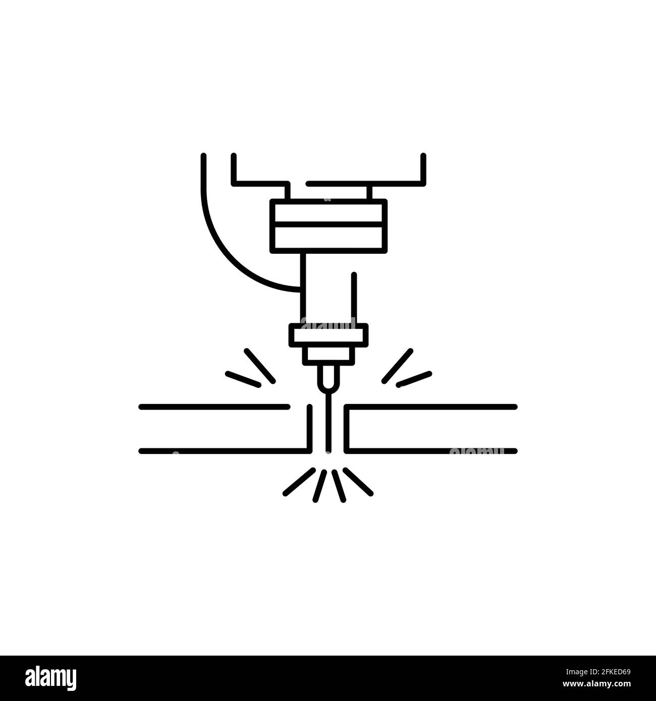 Metal cutting olor line icon. Pictogram for web page, mobile app, promo ...