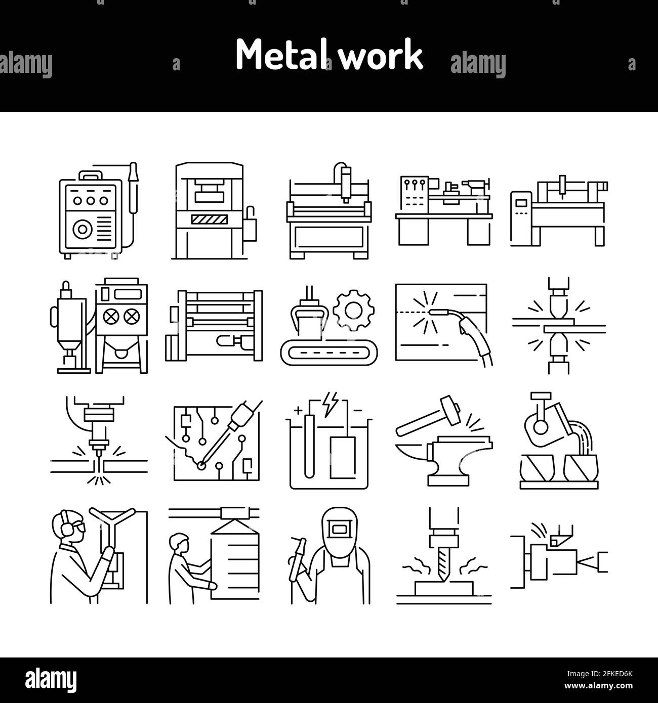 Metal work olor line icon. Pictogram for web page, mobile app, promo ...