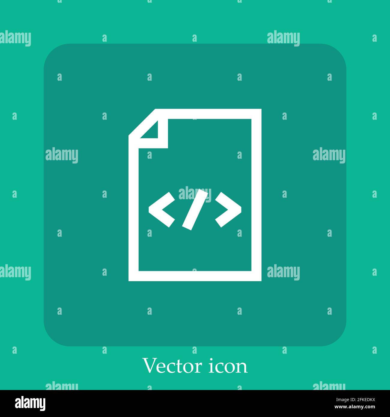html file vector icon linear icon.Line with Editable stroke Stock ...
