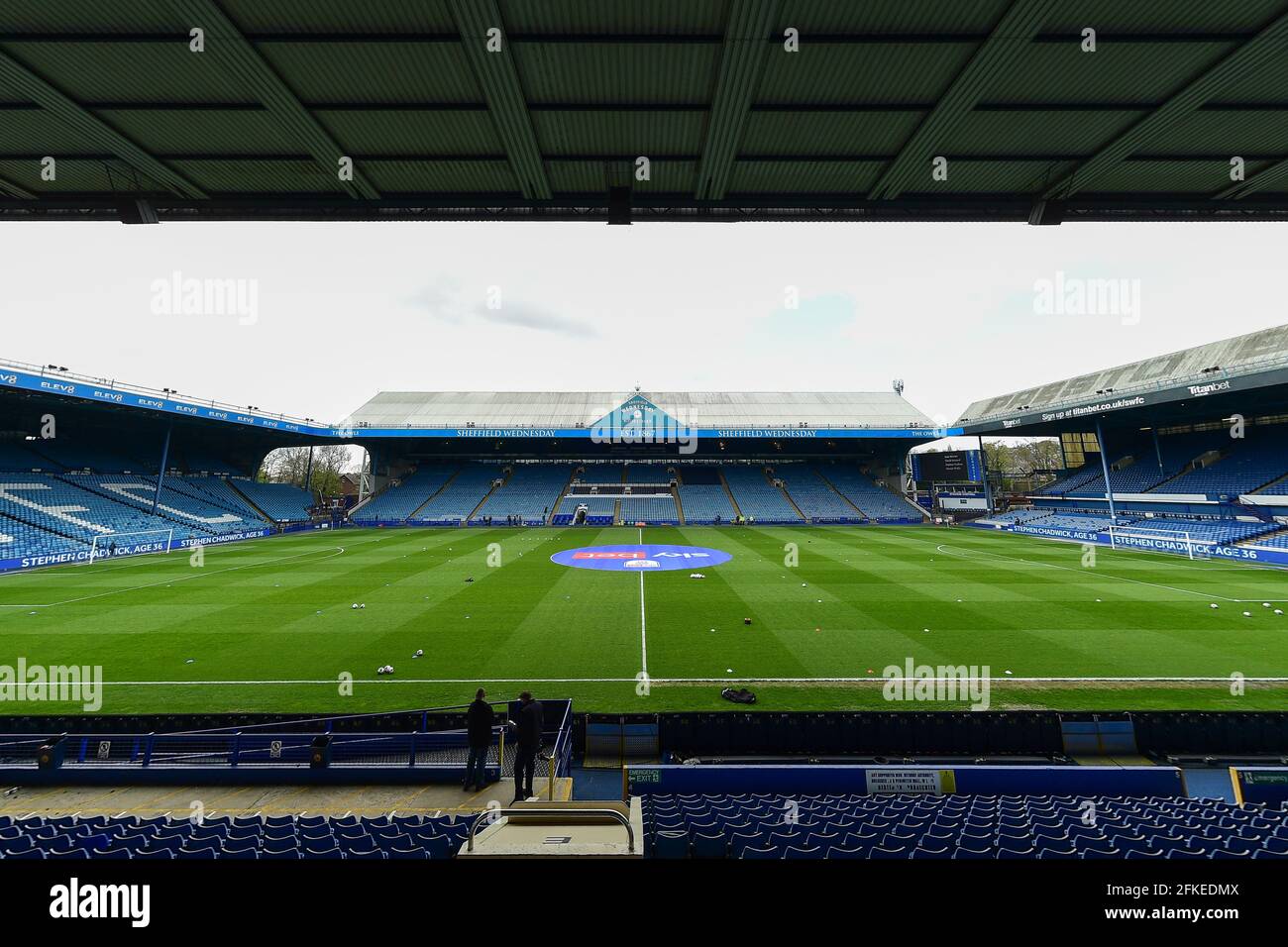 SHEFFIELD, UK. MAY 1ST  General view of Hillsborough, home to Sheffield Wednesday during the Sky Bet Championship match between Sheffield Wednesday and Nottingham Forest at Hillsborough, Sheffield on Saturday 1st May 2021. (Credit: Jon Hobley | MI News) Stock Photo