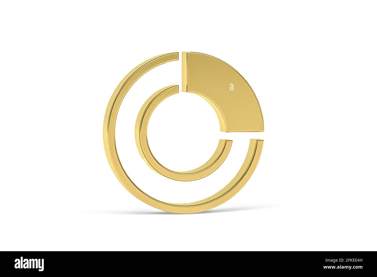 Golden 3d infographic icon isolated on white background - 3d render ...