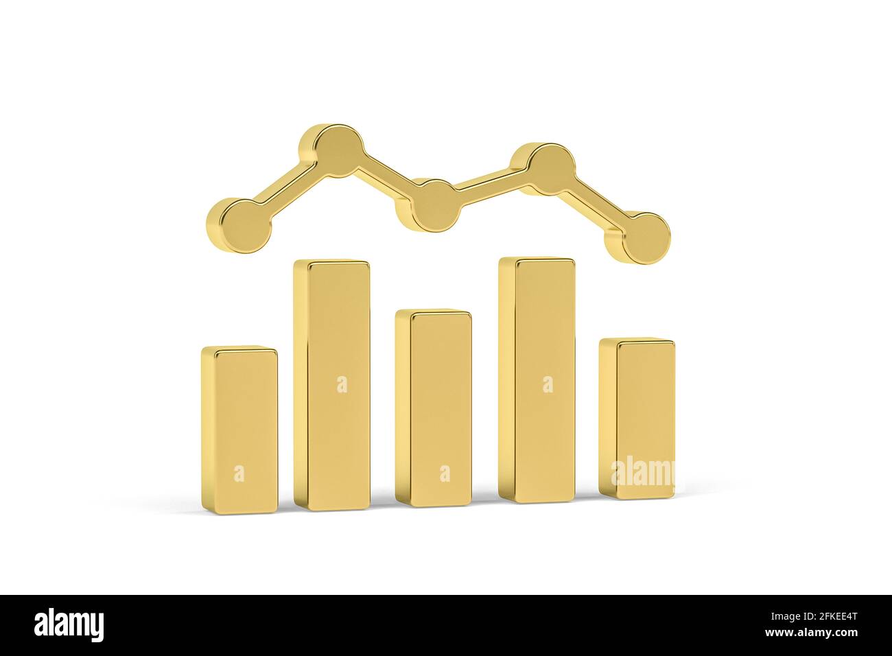 Golden 3d infographic icon isolated on white background - 3d render ...