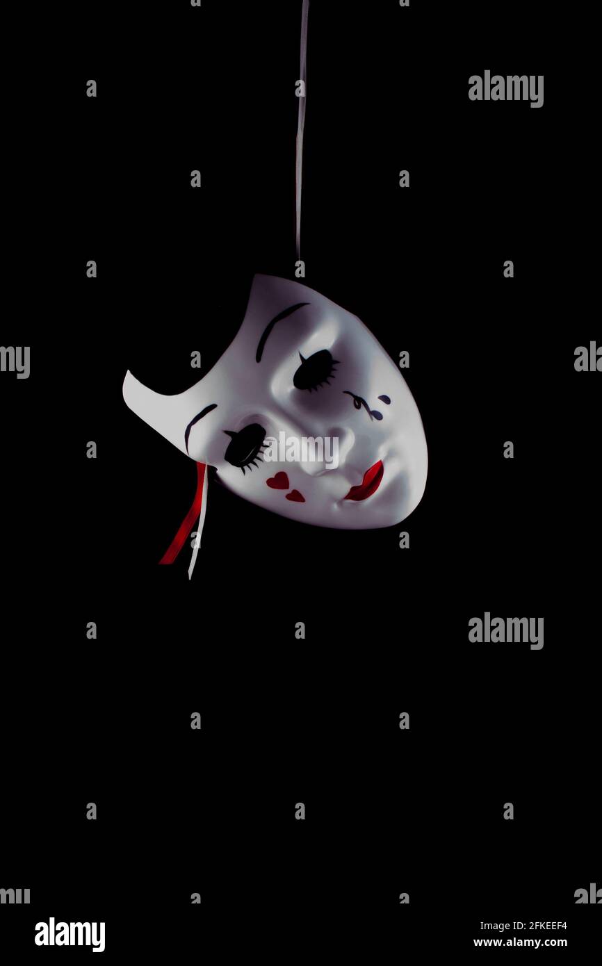 scary mask isolated on a black background Stock Photo