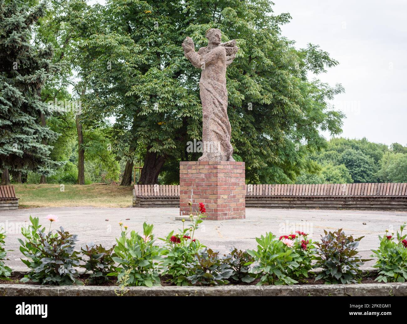 Poznan, wielkopolskie, Poland, 06.07.2019: A sculpture of Nike by Bazyli Wojtowicz in the Cytadela Park, Poznan, Poland Stock Photo