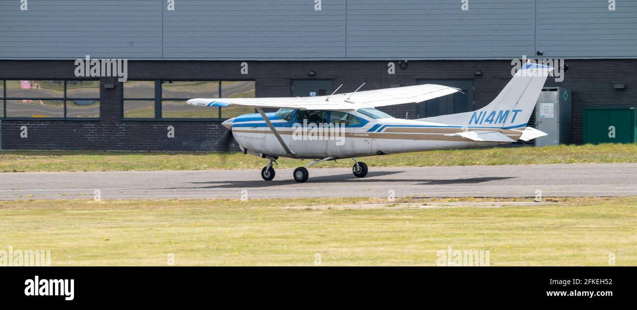 North Weald Airfield, Essex, Cessna TR182 Turbo Skylane N14MT Stock Photo