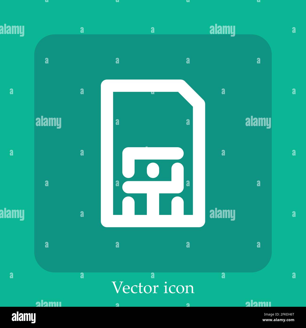 sim vector icon linear icon.Line with Editable stroke Stock Vector