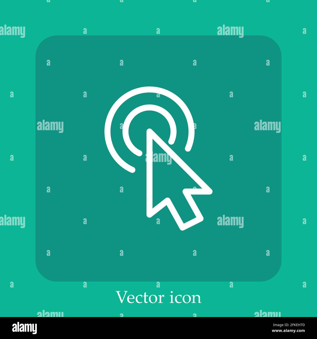 click vector icon linear icon.Line with Editable stroke Stock Vector