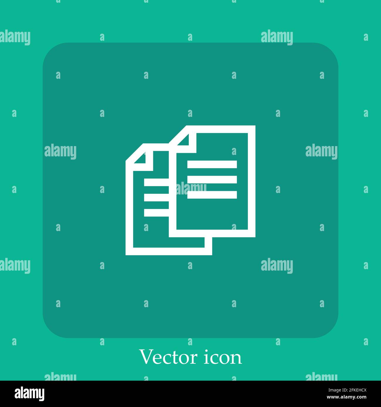 duplicate vector icon linear icon.Line with Editable stroke Stock Vector