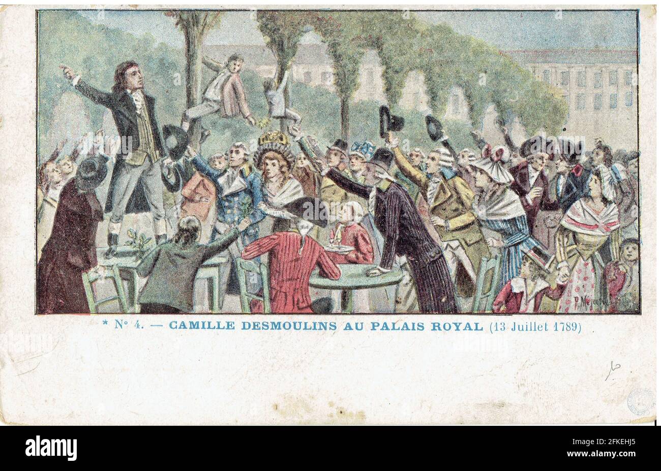 Camille Desmoulins harangue la foule au Palais Royal le 13 juillet 1789 Stock Photo