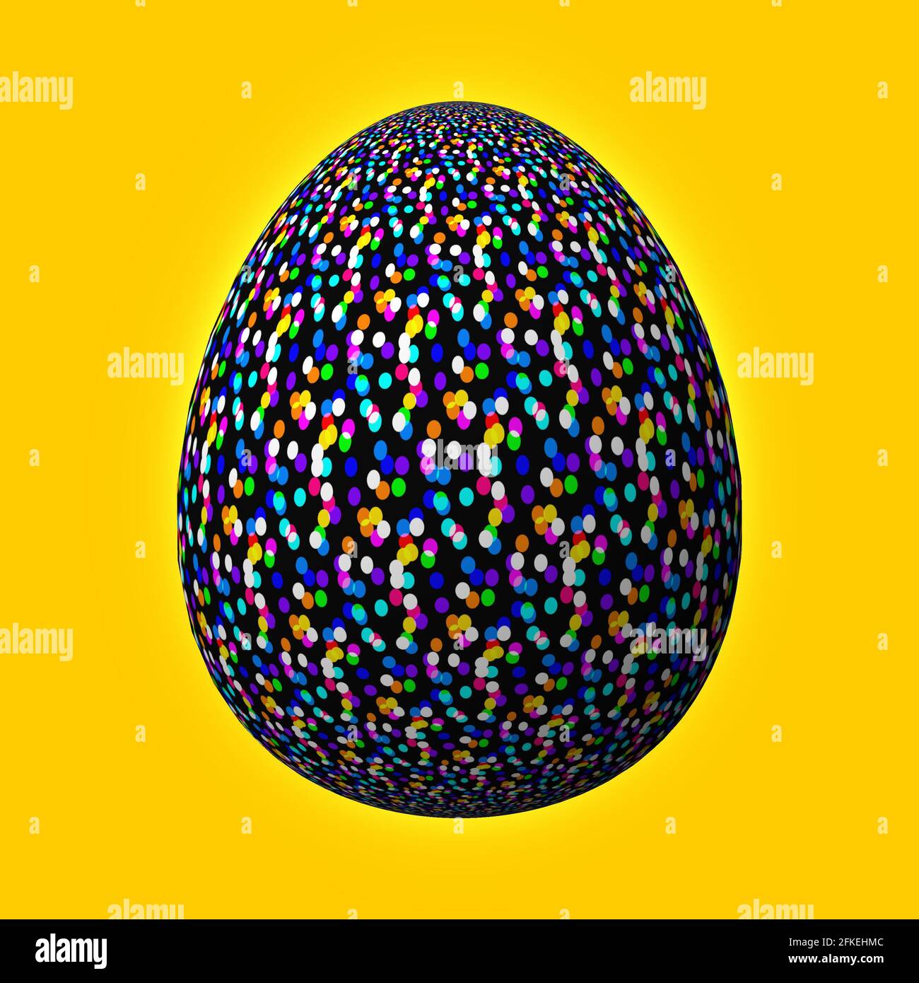 Happy Easter Artfully designed and colorful 3D easter egg 3D