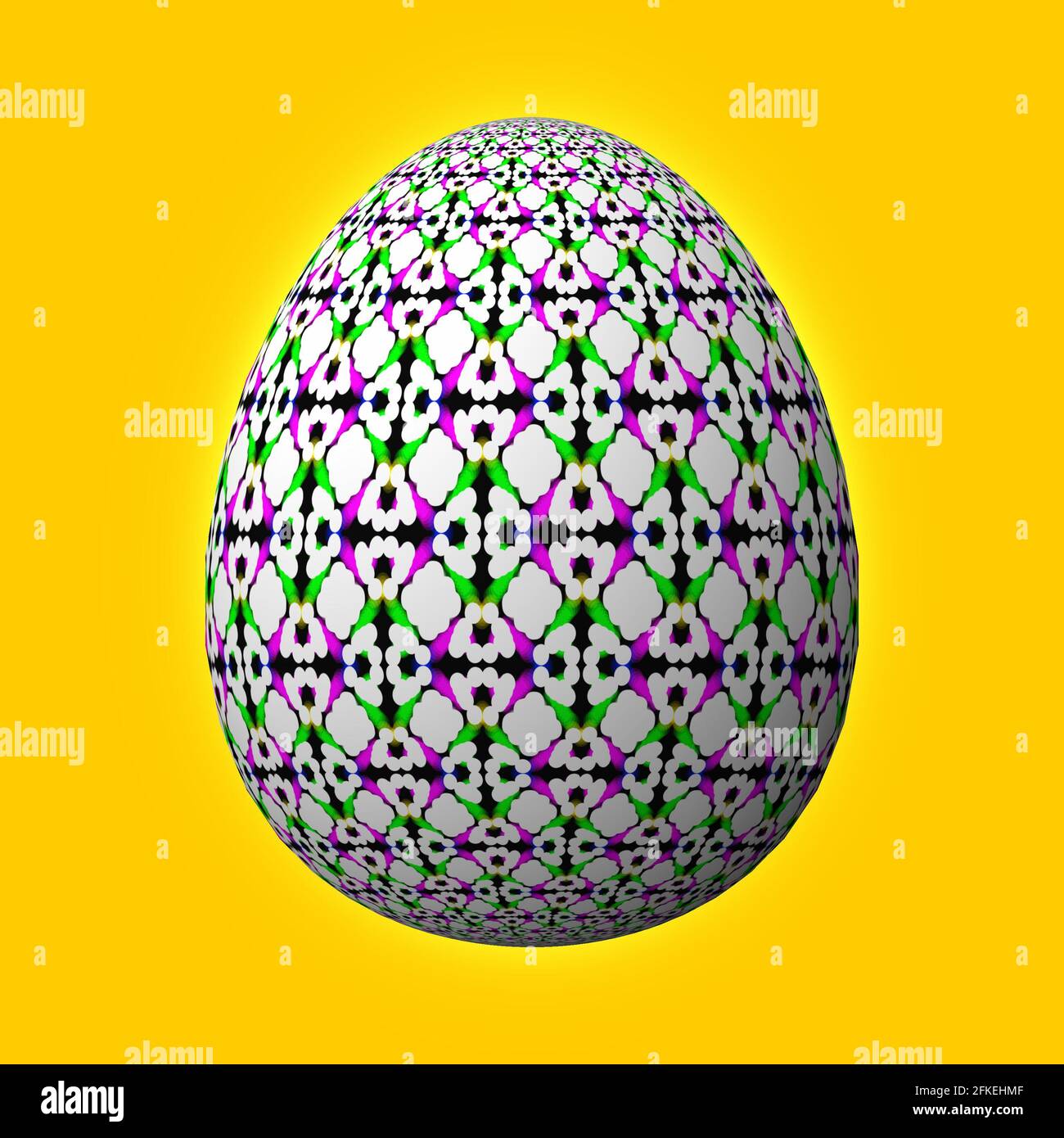 Happy Easter Artfully designed and colorful 3D easter egg 3D