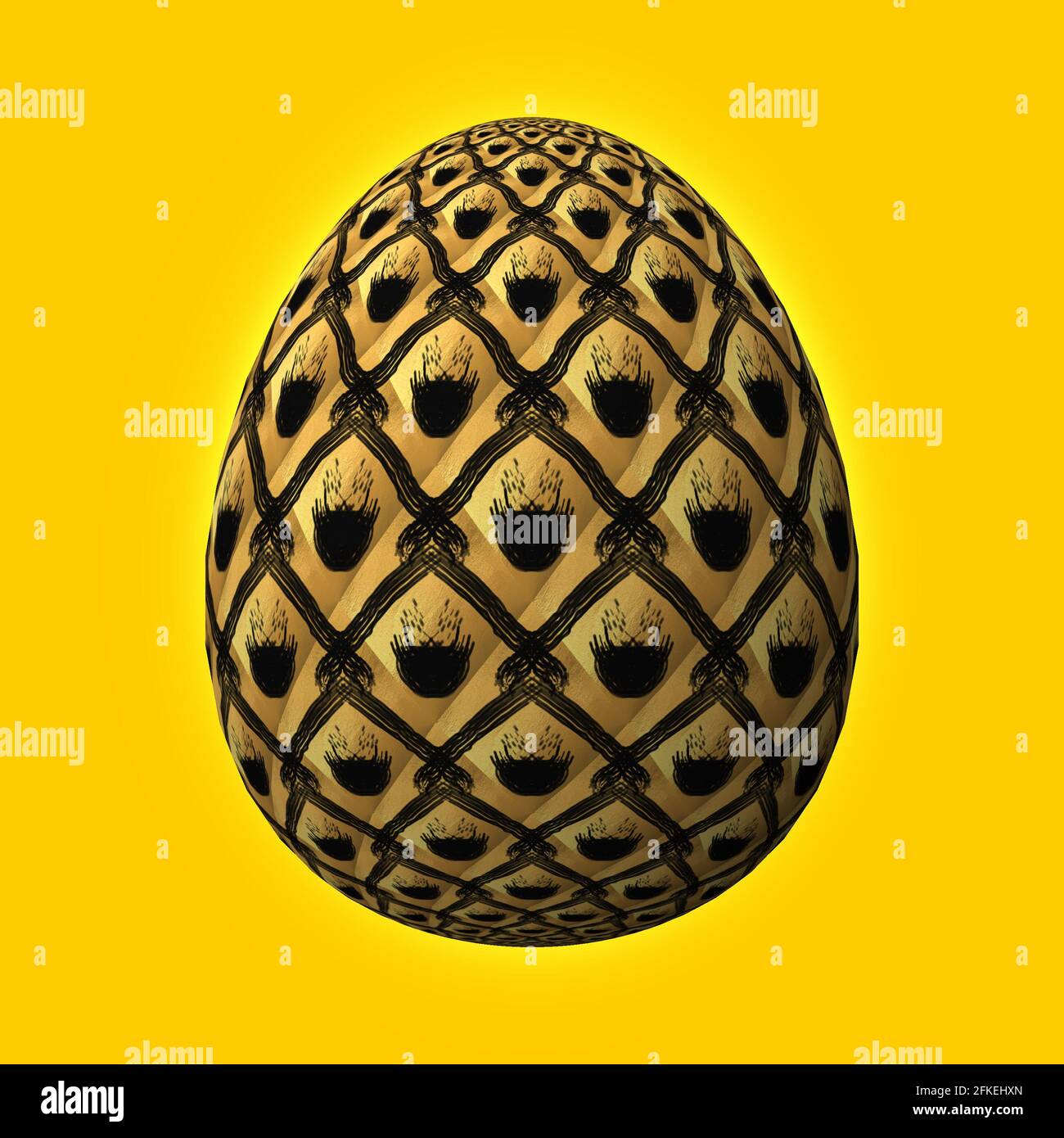 Happy Easter Artfully designed and colorful 3D easter egg 3D