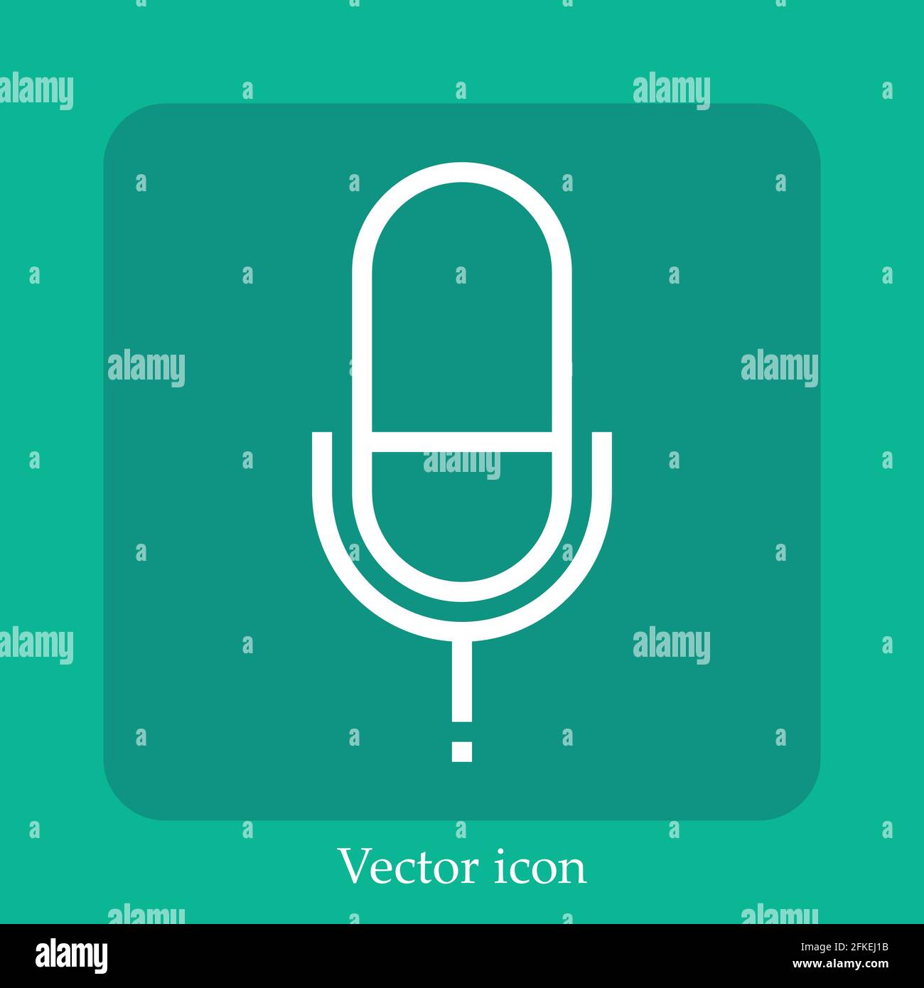 microphone vector icon linear icon.Line with Editable stroke Stock ...