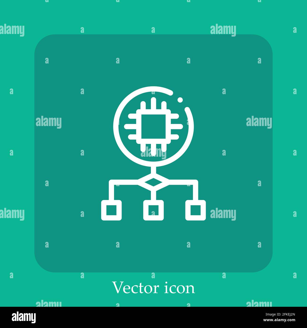 algorithm vector icon linear icon.Line with Editable stroke Stock ...