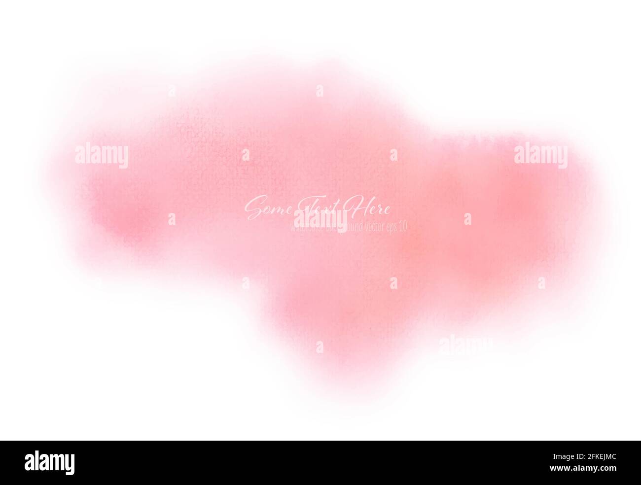 Watercolor pink cloud isolated on white background. Hand painted illustration. Vector eps 10 Stock Vector