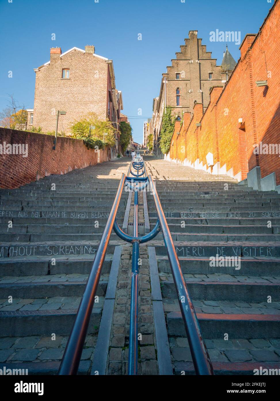 Montagne De Bueren A 374step Staircase In Liege Belgium Stock