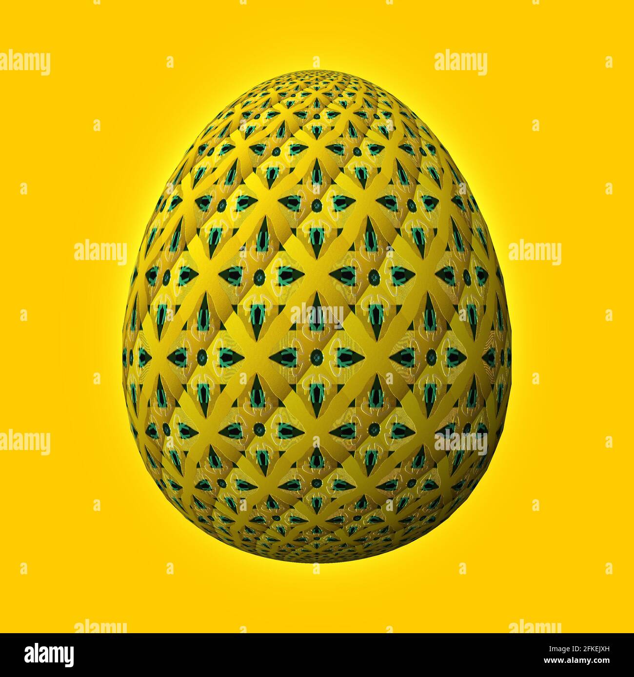 Happy Easter Artfully designed and colorful 3D easter egg 3D