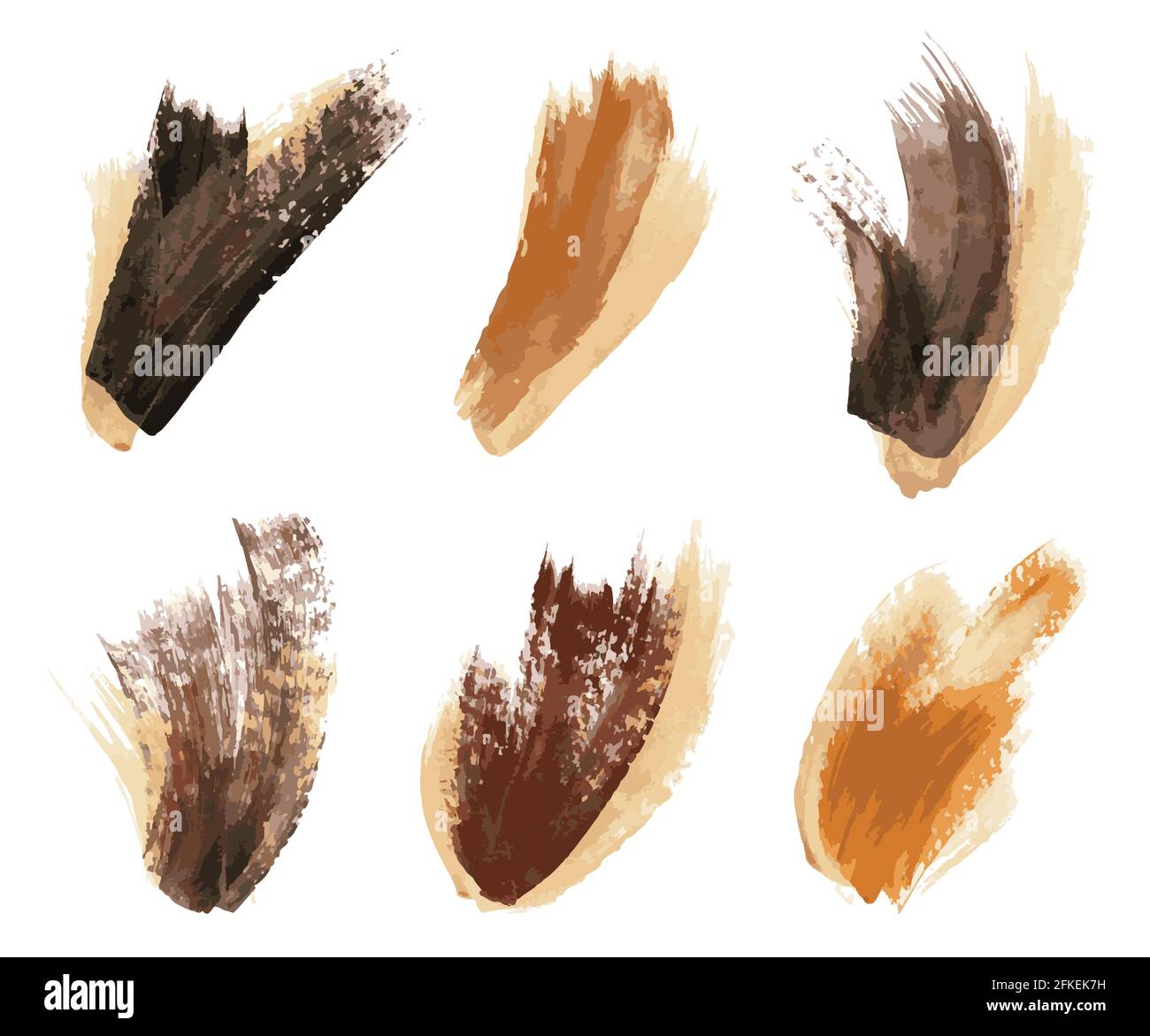 Set of watercolor brush stroke isolated on white background. Vector eps ...