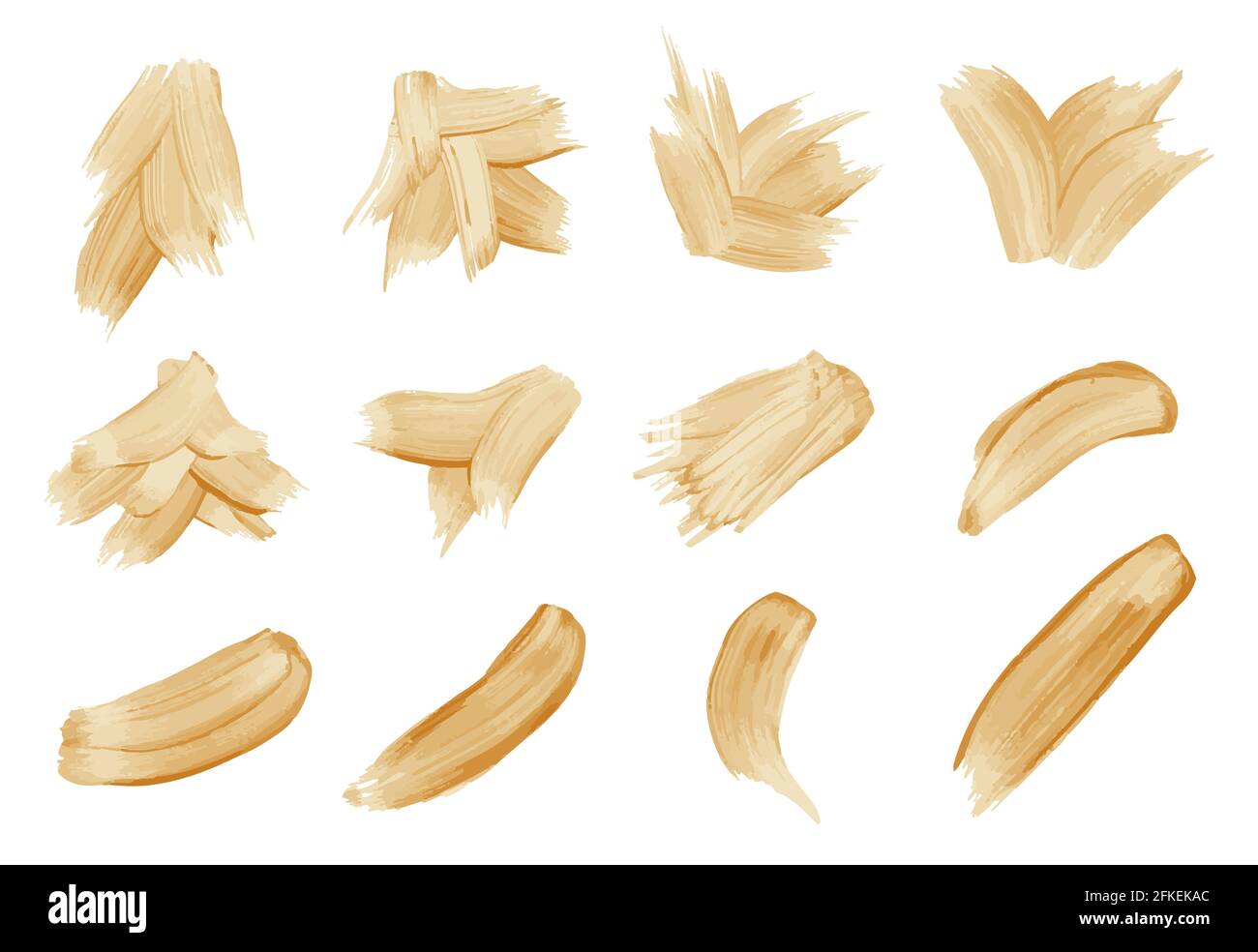 Set of watercolor brush stroke isolated over white background. Vector ...