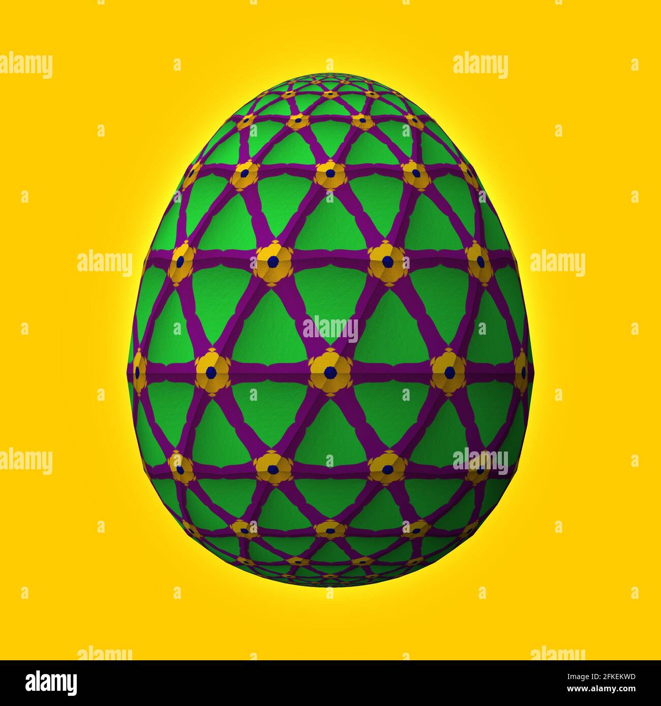 Happy Easter Artfully designed and colorful 3D easter egg 3D